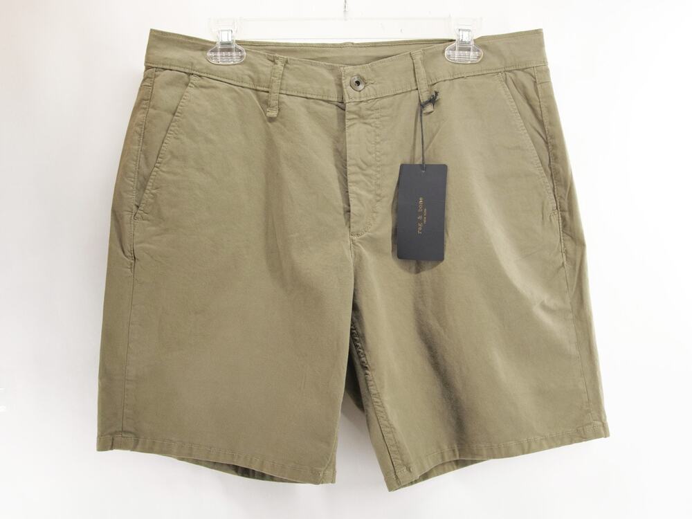 Rag & Bone NWT Men's Standard Chino Shorts Size 34 9" Olive Green RX3926S9OOL